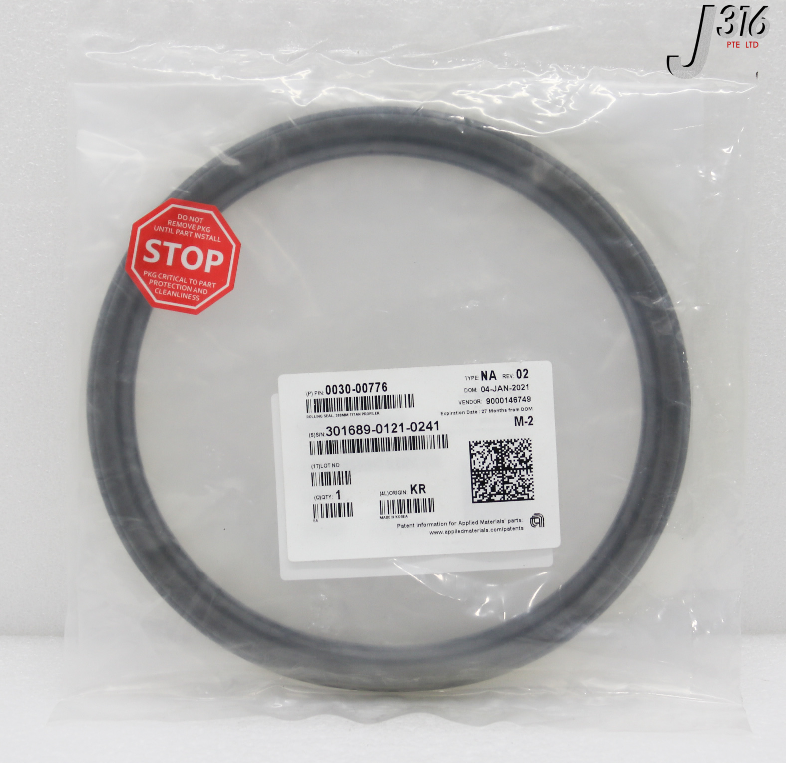 33451 APPLIED MATERIALS ROLLING SEAL, 300MM TITAN PROFILER (NEW